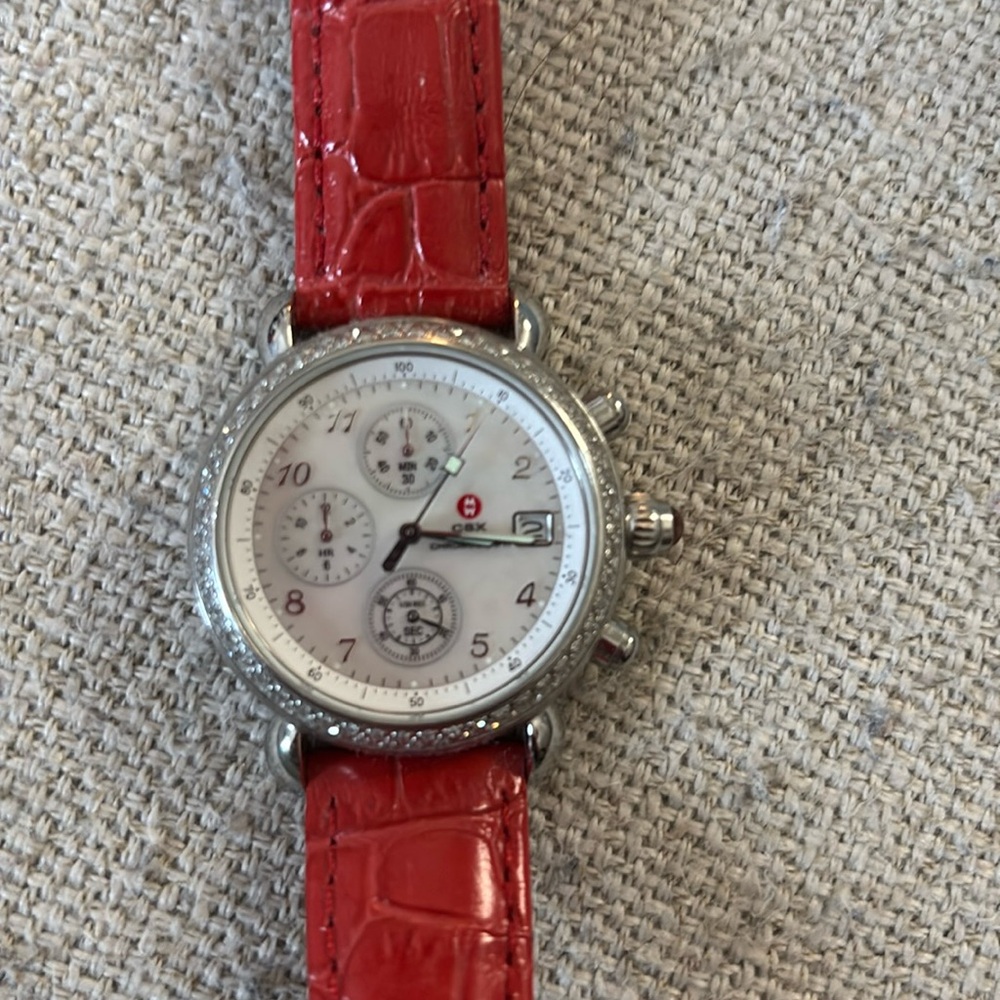 NWOT Michele Watch with diamonds. 100% Authentic or your money back.